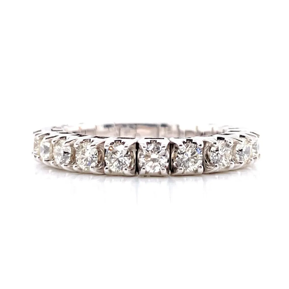 14K White Gold Diamond Stretch Eternity Band