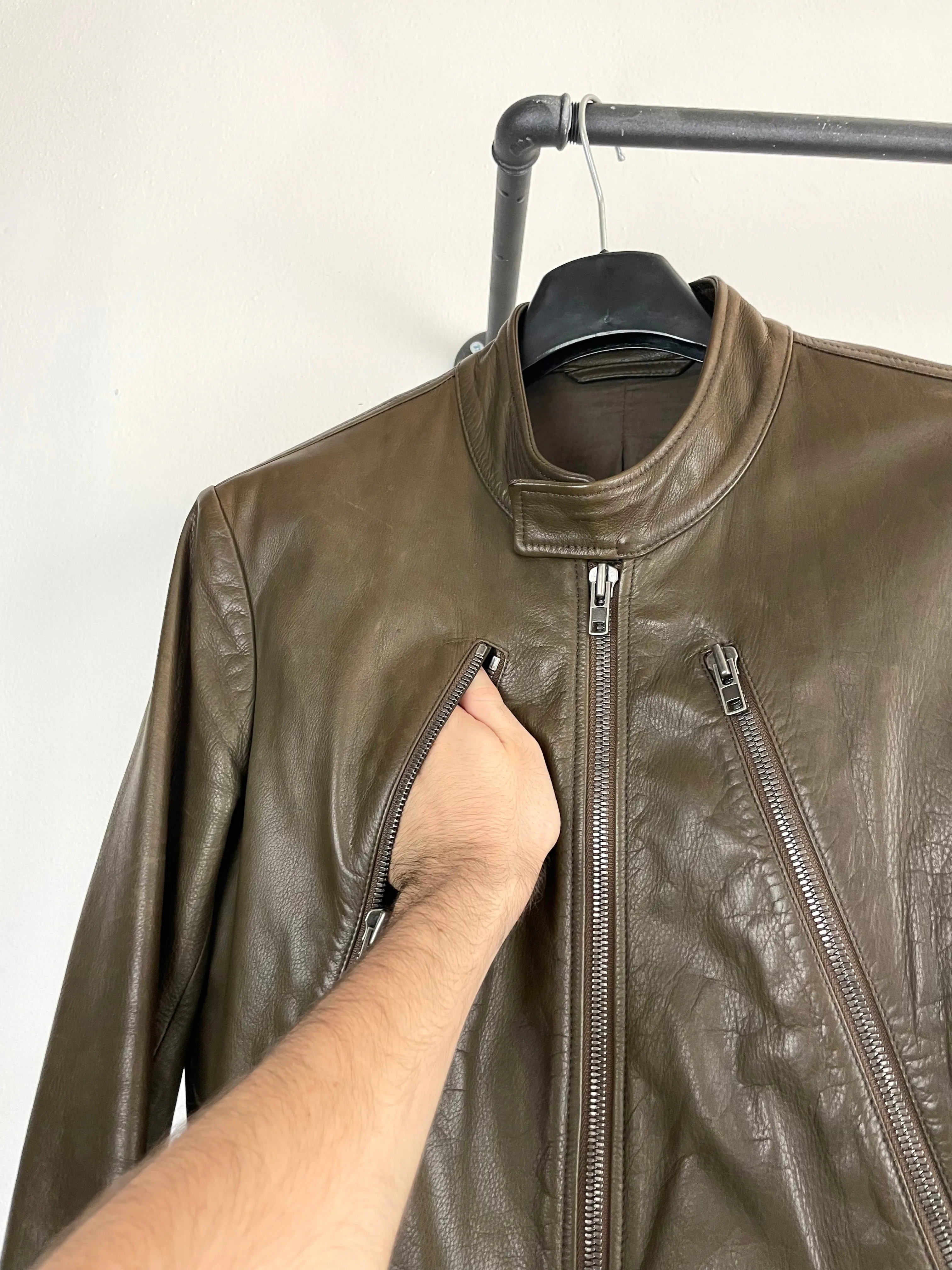 2010 Maison Margiela 5 zip leather jacket