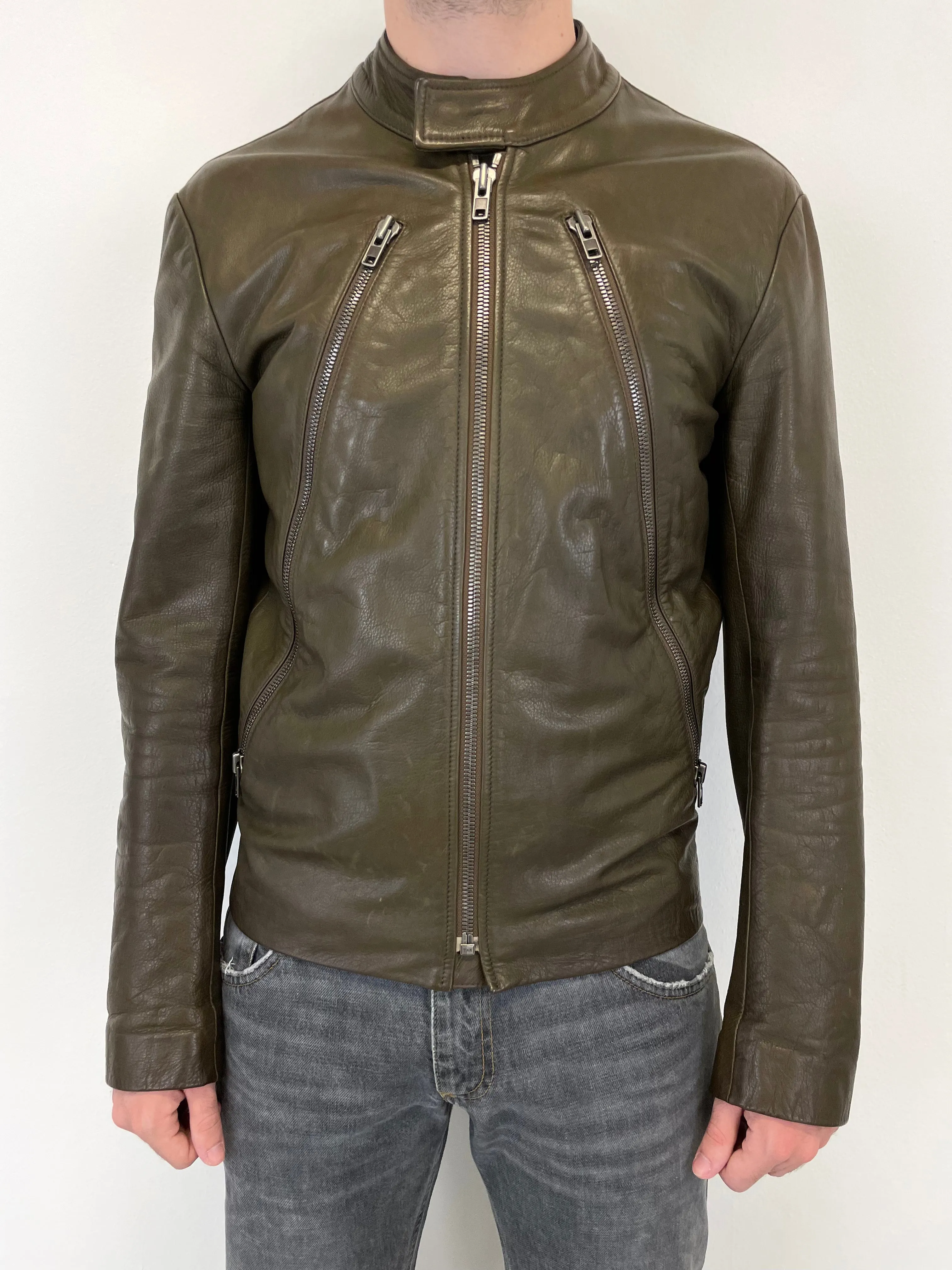 2010 Maison Margiela 5 zip leather jacket