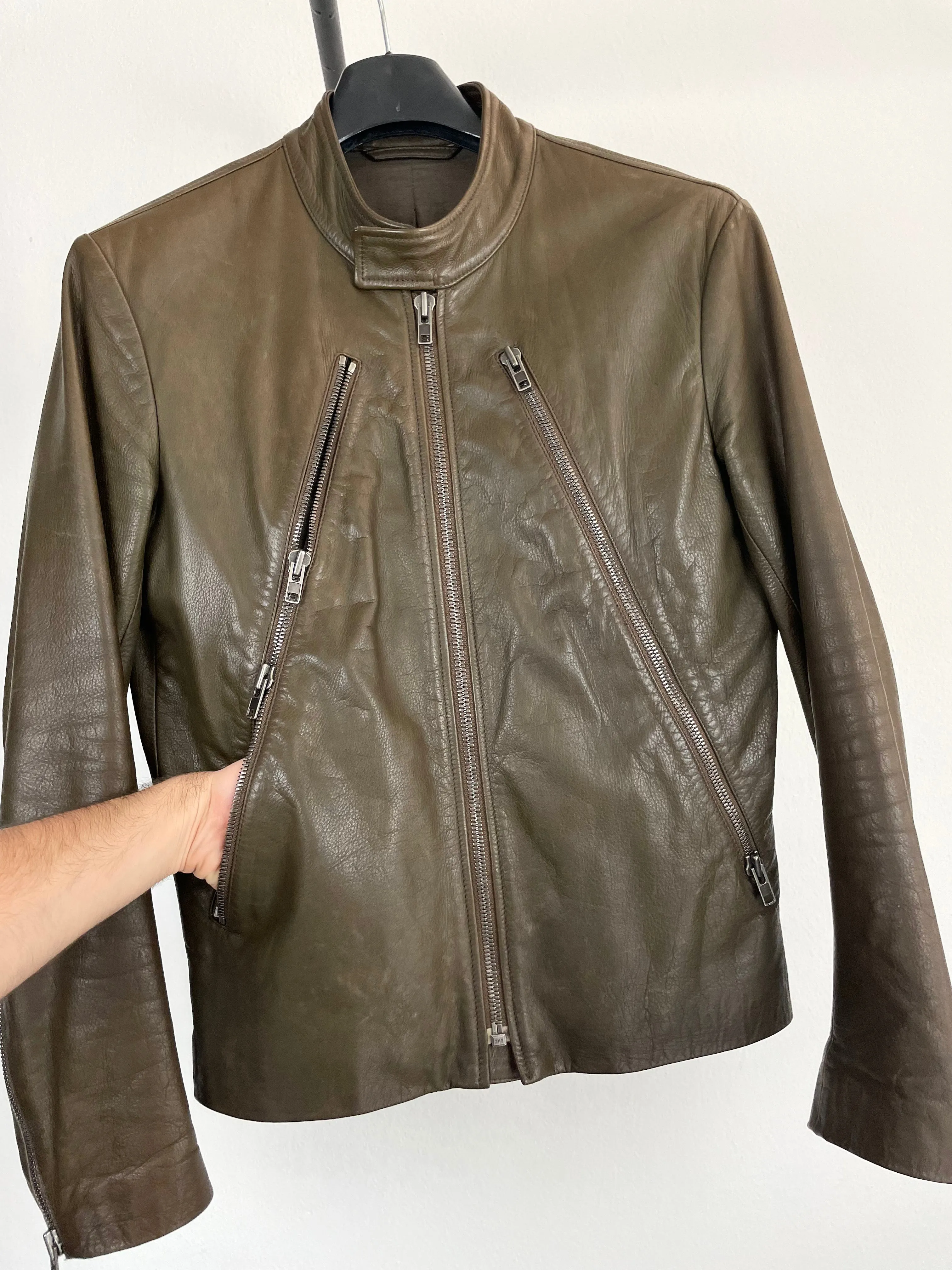 2010 Maison Margiela 5 zip leather jacket