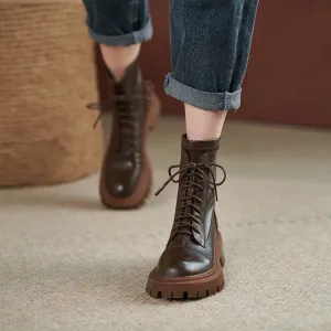 2025  Handsome British style thin platform locomotive Martin boots women's short boots autumn and winter ins versatile