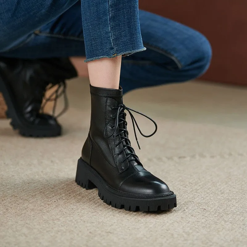 2025  Handsome British style thin platform locomotive Martin boots women's short boots autumn and winter ins versatile