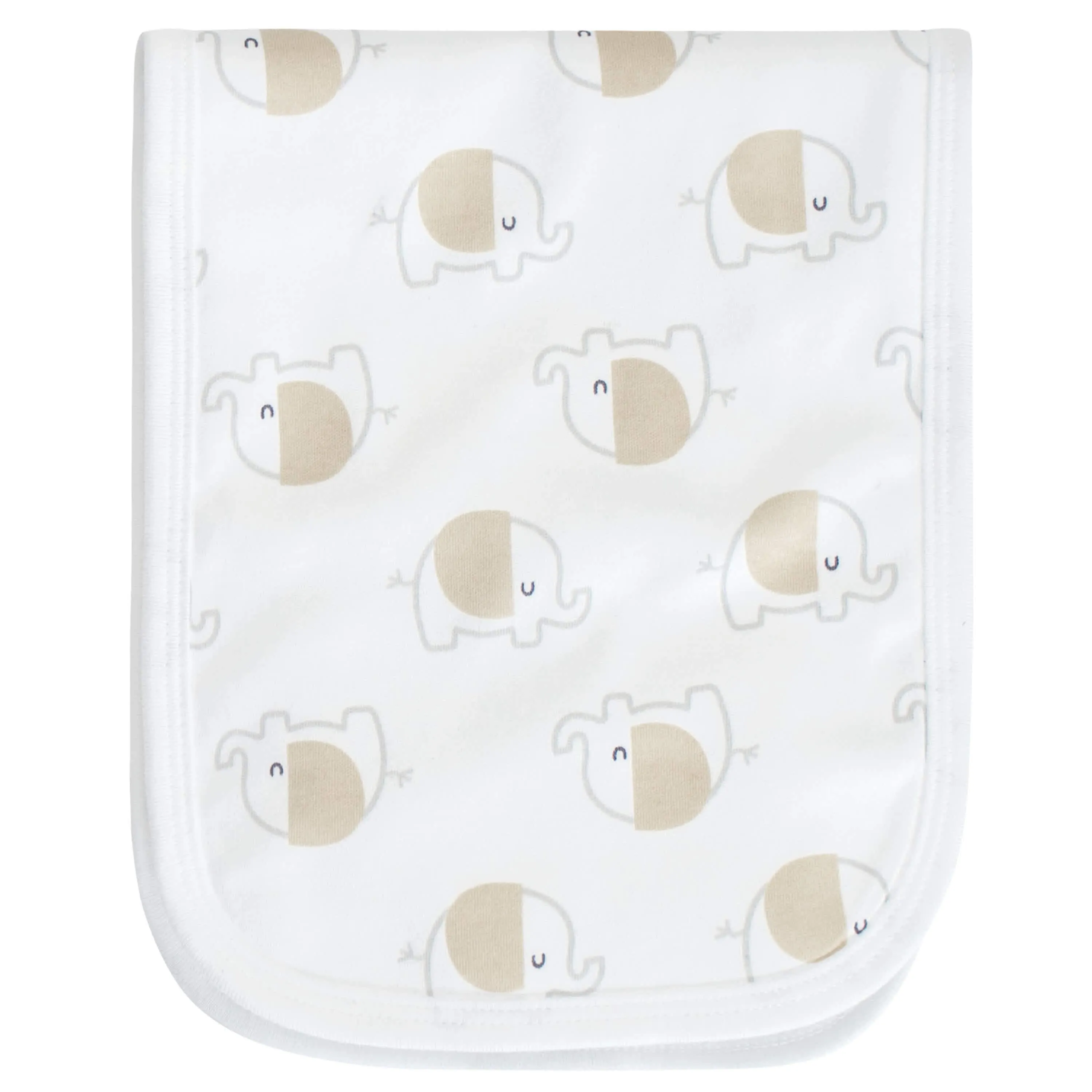 4-Pack Baby Neutral Elephant Burp Cloths