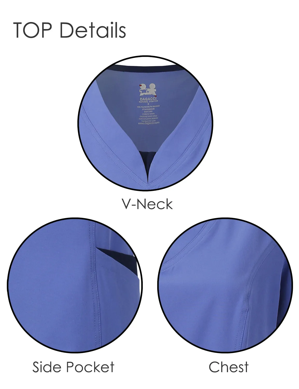 4-Way Stretch Split V-Neck Scrub Sets [FS2204]