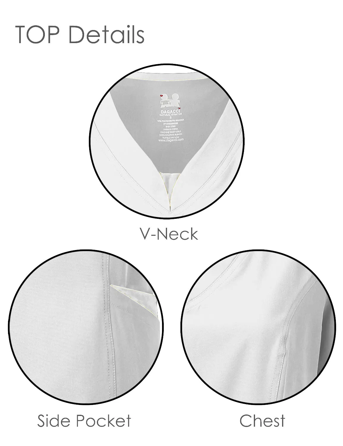 4-Way Stretch Split V-Neck Scrub Sets [FS2204]
