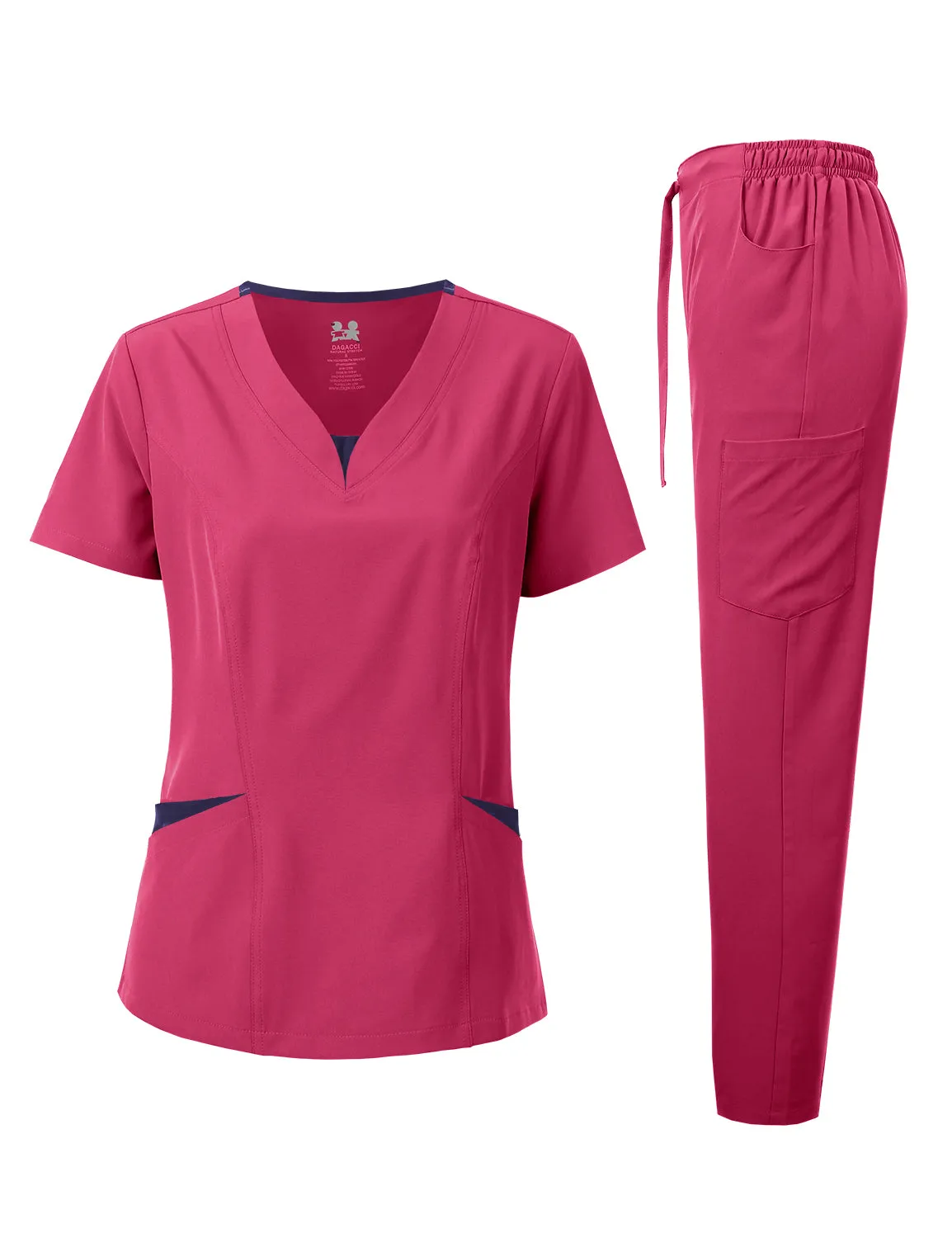 4-Way Stretch Split V-Neck Scrub Sets [FS2204]