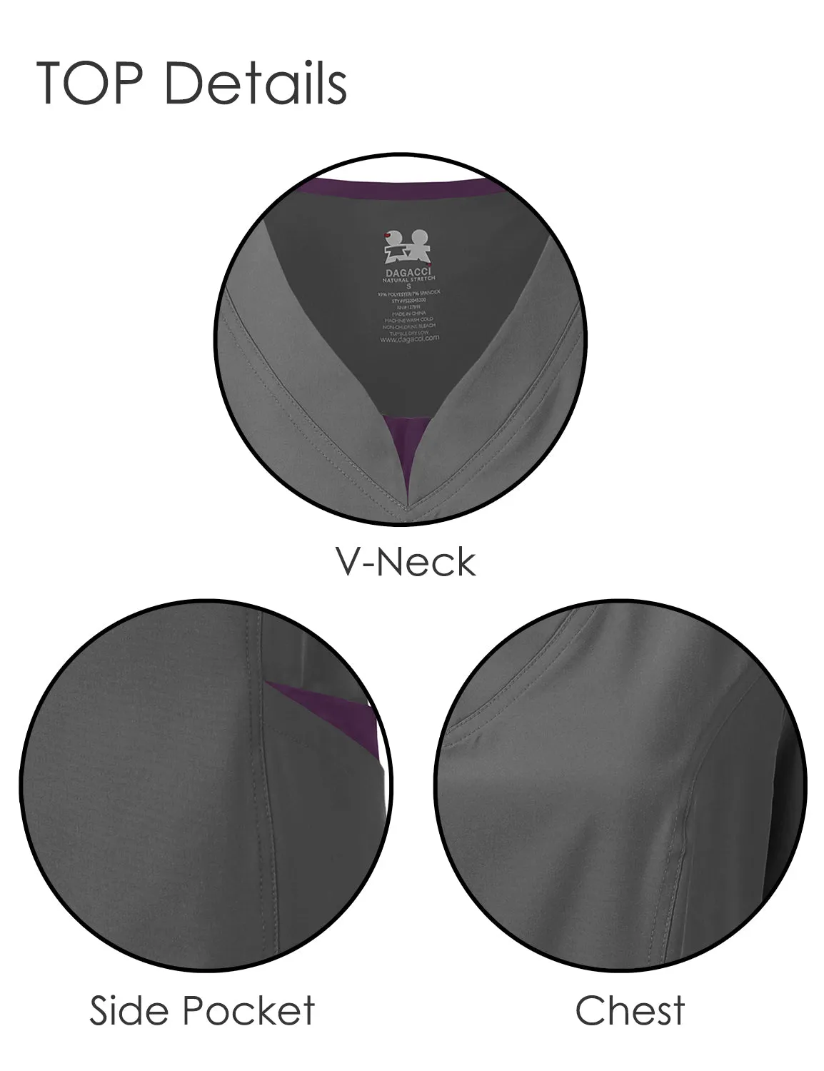 4-Way Stretch Split V-Neck Scrub Sets [FS2204]