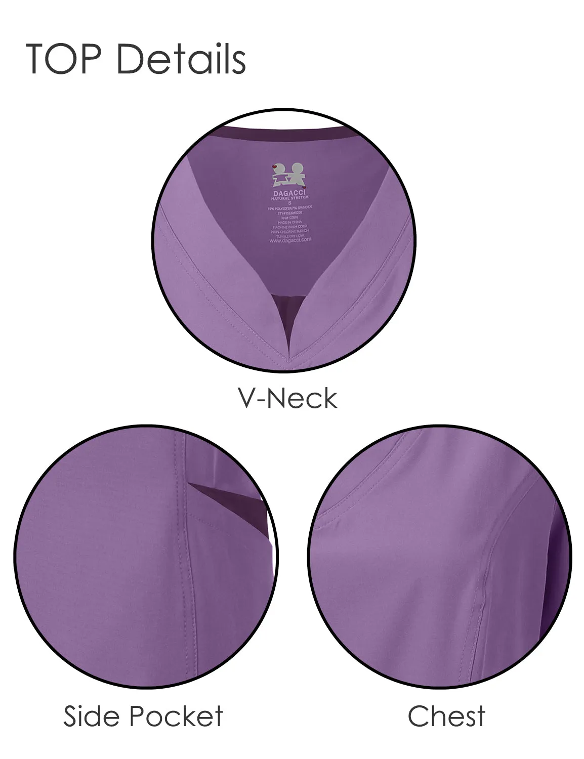 4-Way Stretch Split V-Neck Scrub Sets [FS2204]