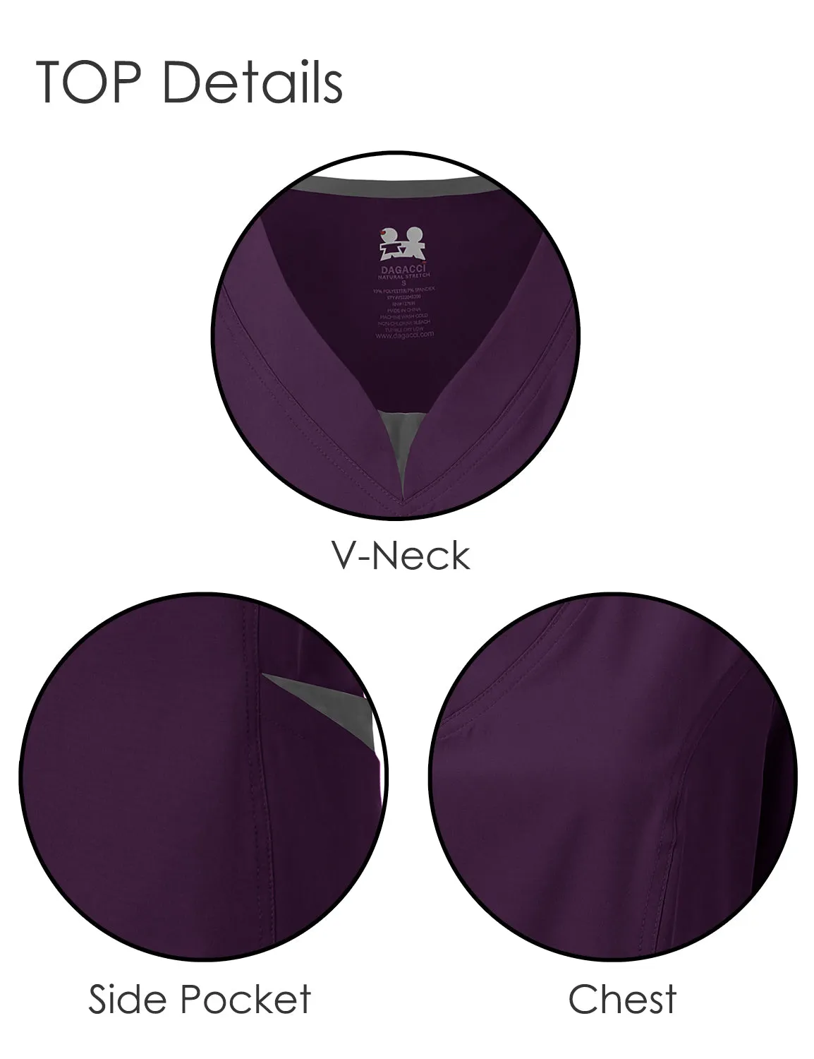 4-Way Stretch Split V-Neck Scrub Sets [FS2204]
