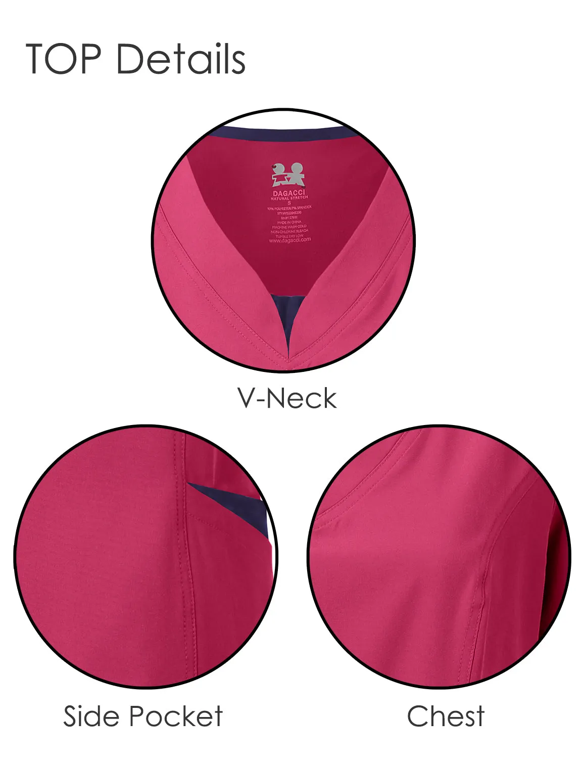 4-Way Stretch Split V-Neck Scrub Sets [FS2204]