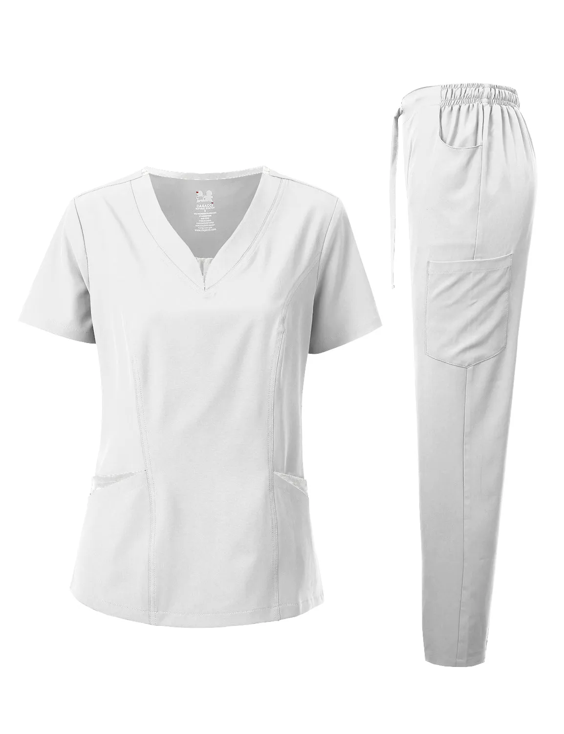 4-Way Stretch Split V-Neck Scrub Sets [FS2204]