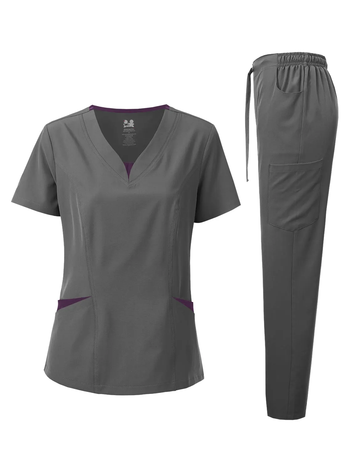 4-Way Stretch Split V-Neck Scrub Sets [FS2204]