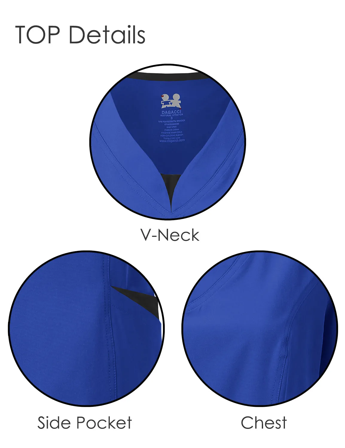 4-Way Stretch Split V-Neck Scrub Sets [FS2204]