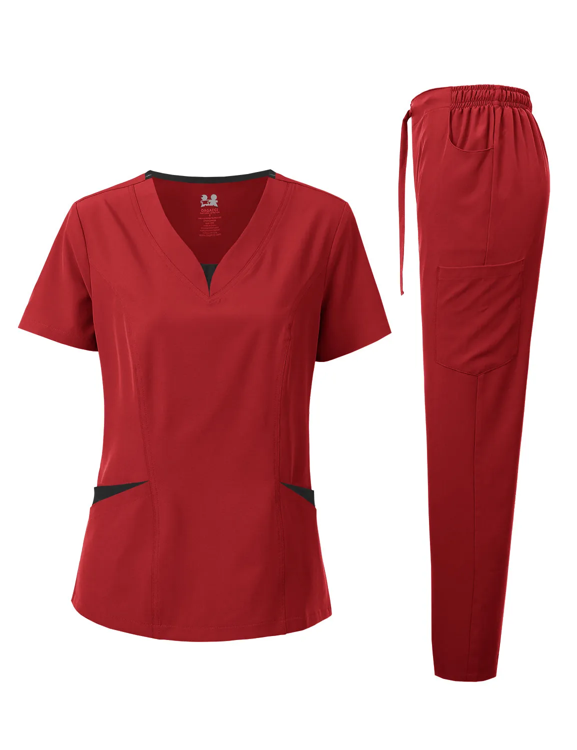 4-Way Stretch Split V-Neck Scrub Sets [FS2204]