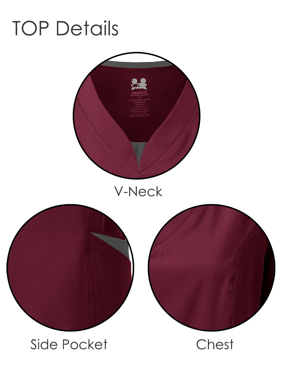 4-Way Stretch Split V-Neck Scrub Sets [FS2204]