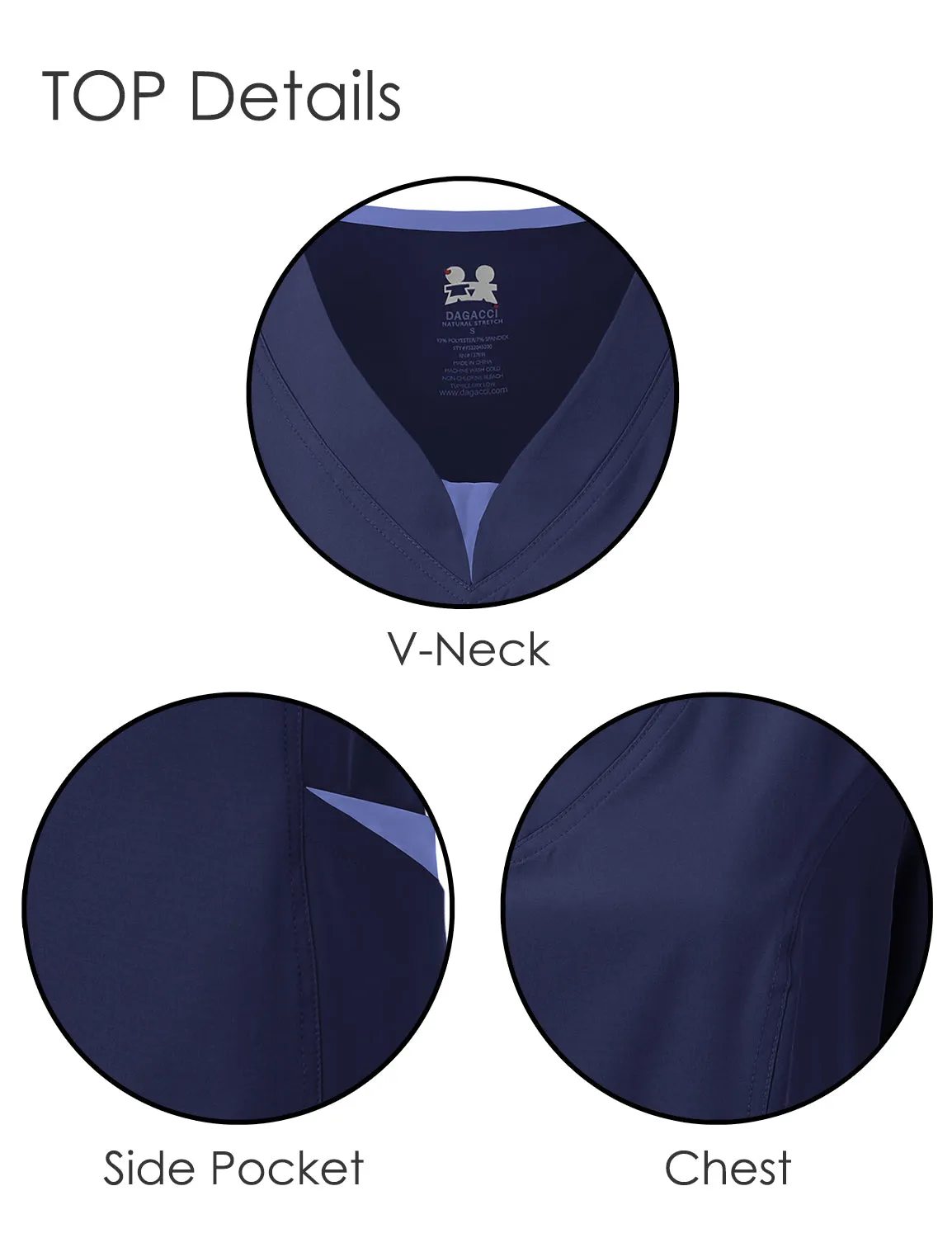 4-Way Stretch Split V-Neck Scrub Sets [FS2204]