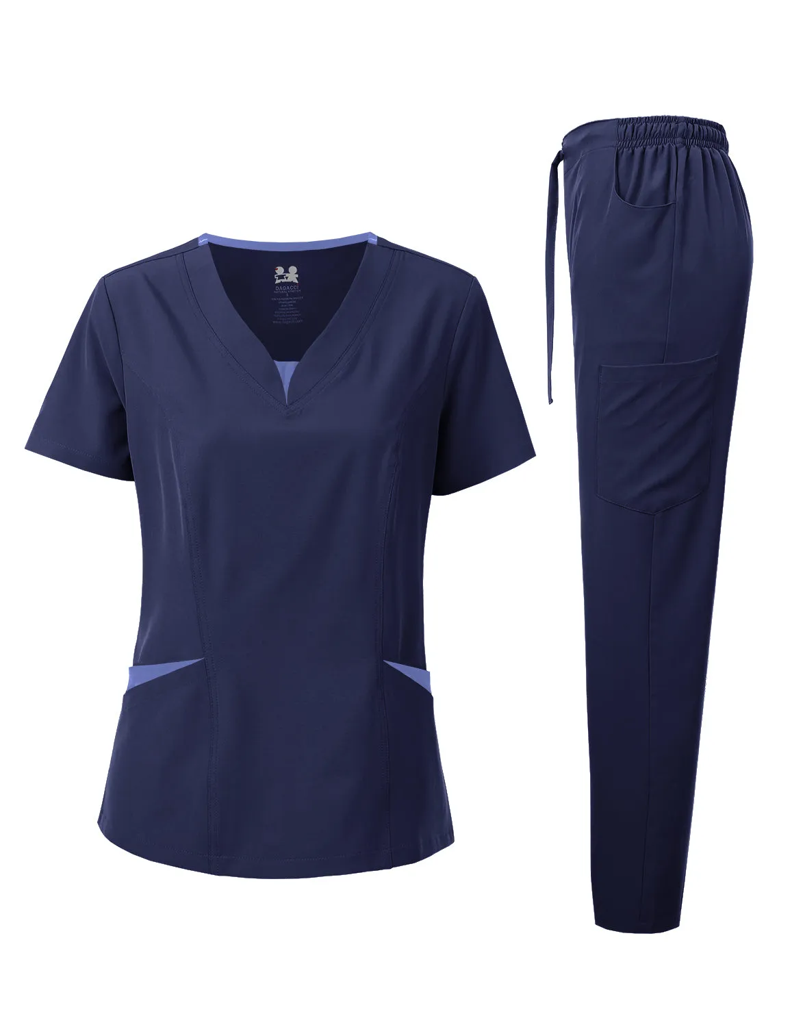 4-Way Stretch Split V-Neck Scrub Sets [FS2204]