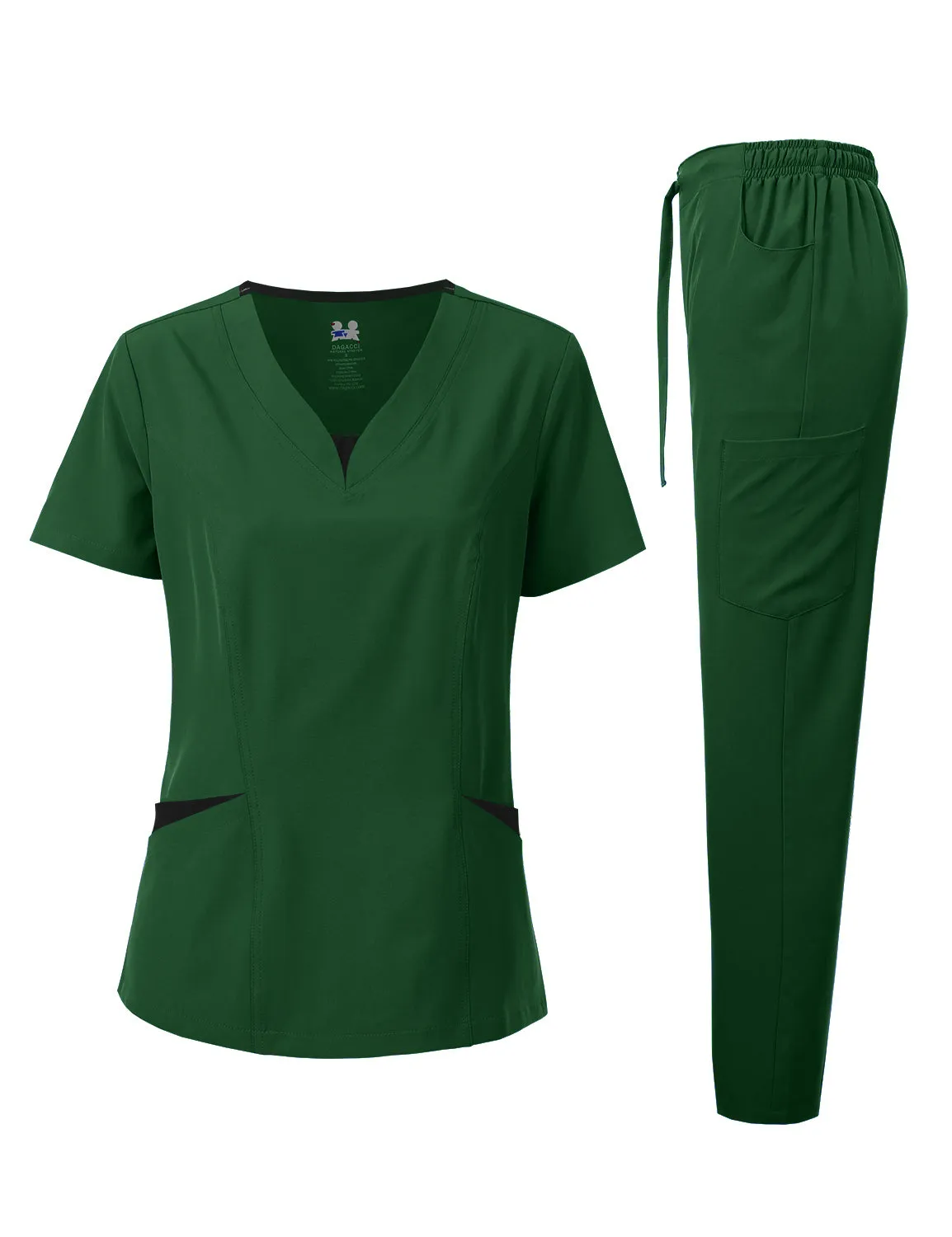 4-Way Stretch Split V-Neck Scrub Sets [FS2204]