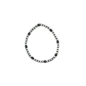 4mm Navajo Pearl Stretch Bracelet - Onyx
