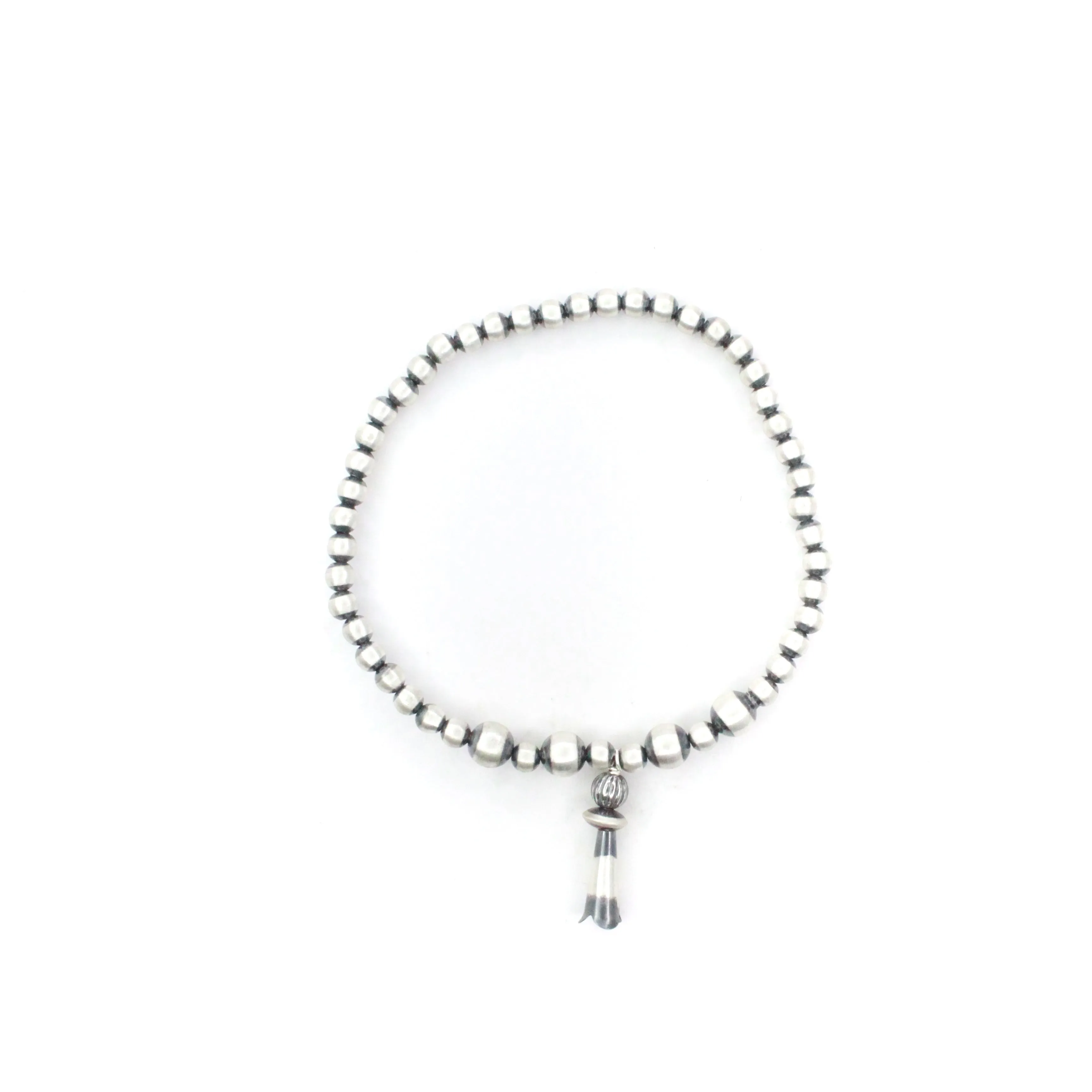 4mm Navajo Pearl Stretch Bracelet with Blossom