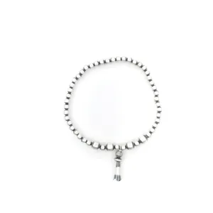 4mm Navajo Pearl Stretch Bracelet with Blossom