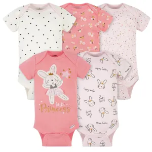 5-Pack Baby Girls Ballerina Short Sleeve Onesies® Bodysuits