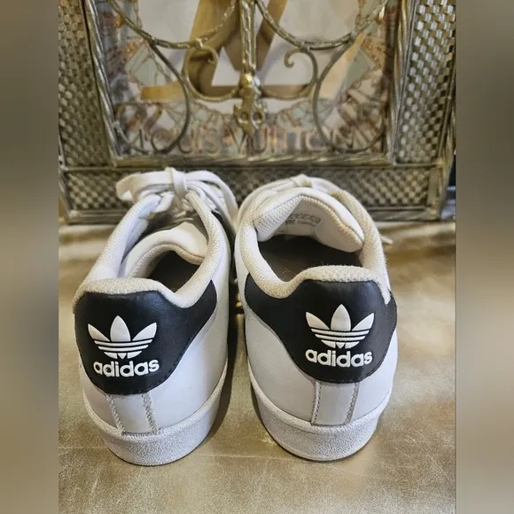 Adidas Superstar White and Black Sneakers size 7.5 boys