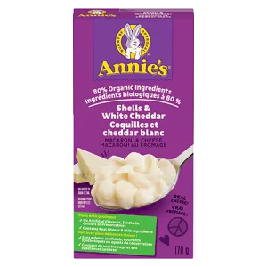 Annie’s Organic Whole Wheat Shells & White Cheddar 170g