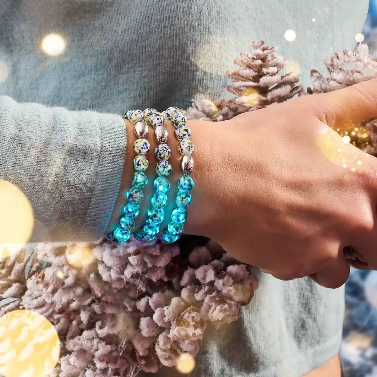 Arctic Confetti | .925 Sterling Silver | Firefly Glass Bracelet