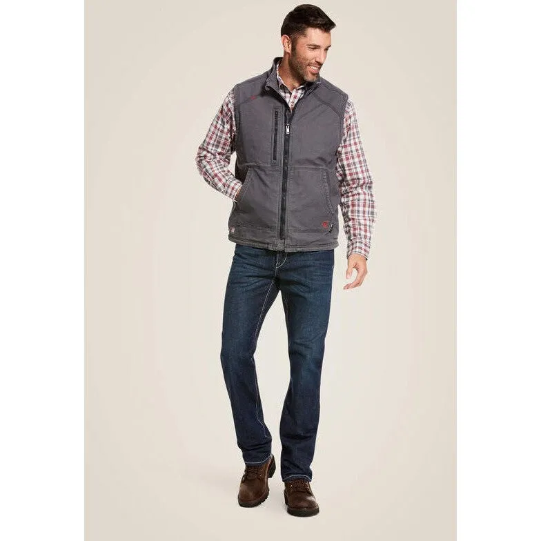 Ariat Men's DuraLight Stretch Flame Resist Canvas Vest Gray - 10027868