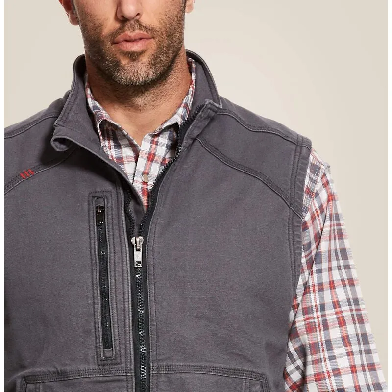 Ariat Men's DuraLight Stretch Flame Resist Canvas Vest Gray - 10027868