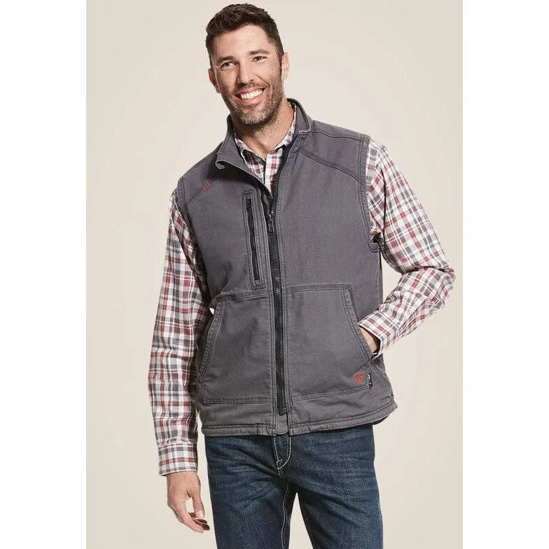 Ariat Men's DuraLight Stretch Flame Resist Canvas Vest Gray - 10027868