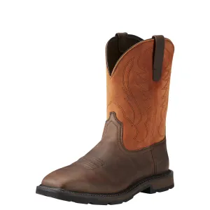 ARIAT Men's Groundbreaker Wide Square Steel Toe Boot - Brown/Ember