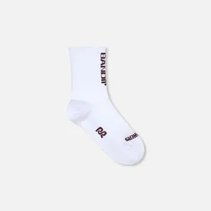 Bandit Running: Lite Run Quarter Sock "Vertical Bandit" - White/Port (2 Pack)