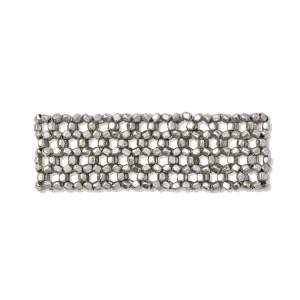 BEADED STRETCH SILVER BRACELET
