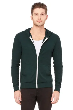 Bella Canvas Unisex Triblend Full-Zip Lightweight Hoodie | Emeral Triblend