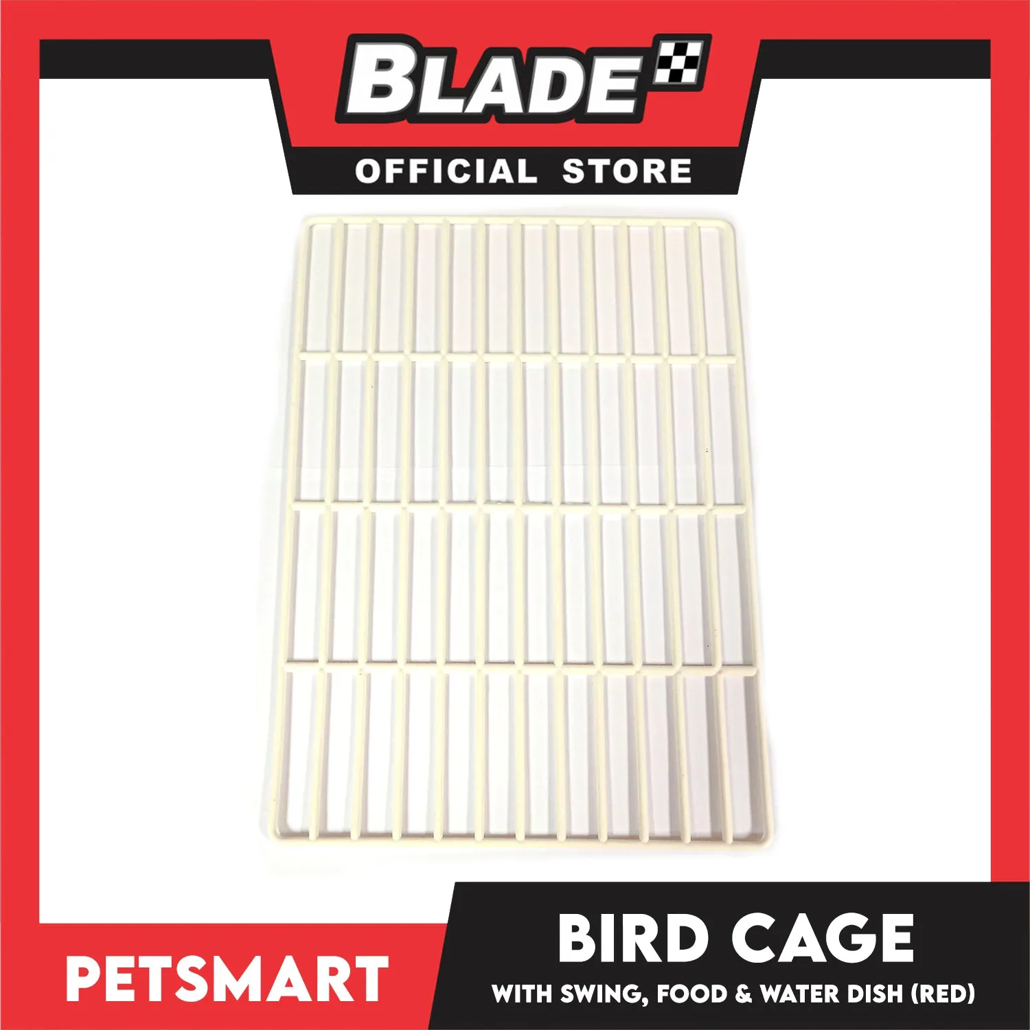 Bird Cage with Swing, Food and Water Dish (1000) Red Color, 30cm x 23cm x 40cm