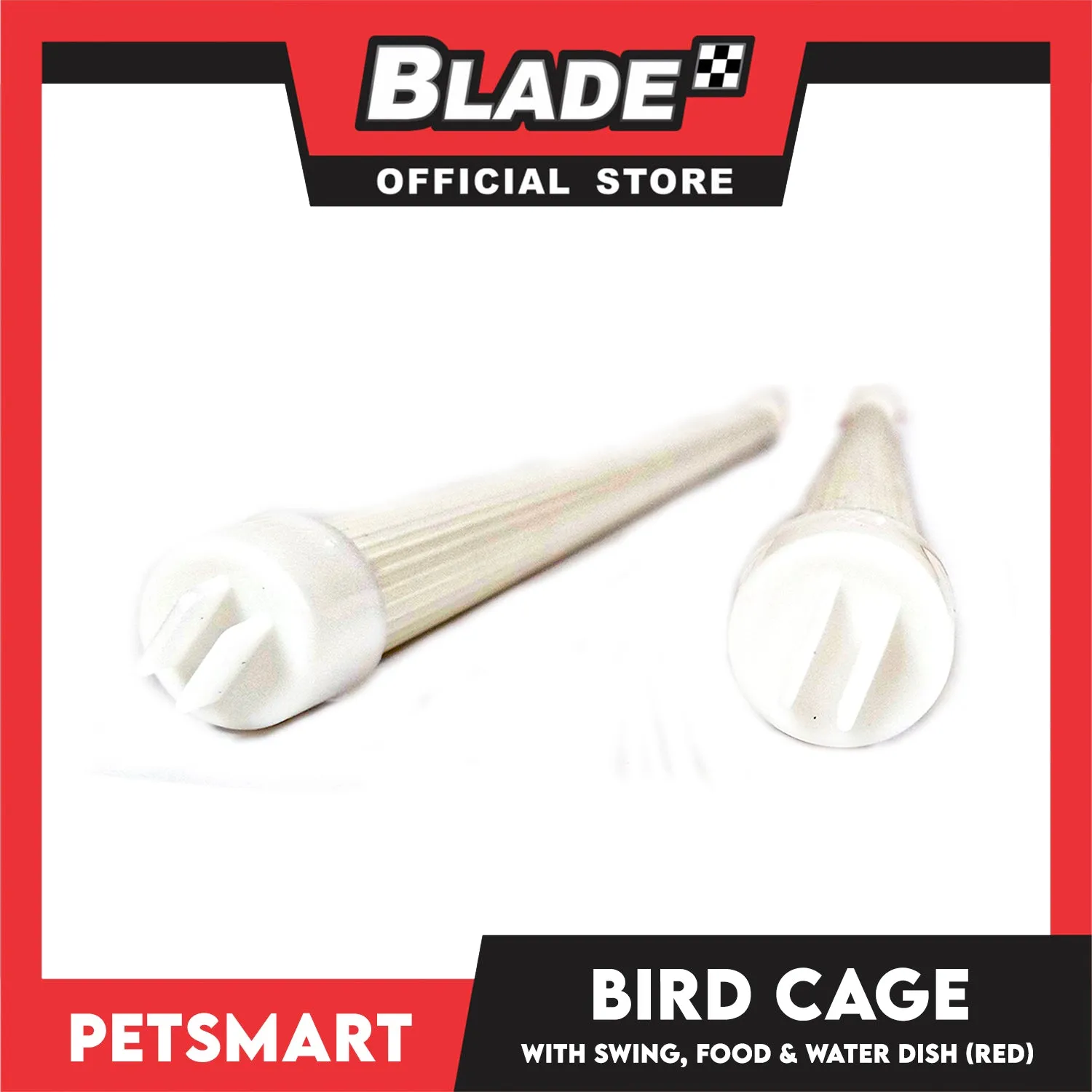 Bird Cage with Swing, Food and Water Dish (1000) Red Color, 30cm x 23cm x 40cm
