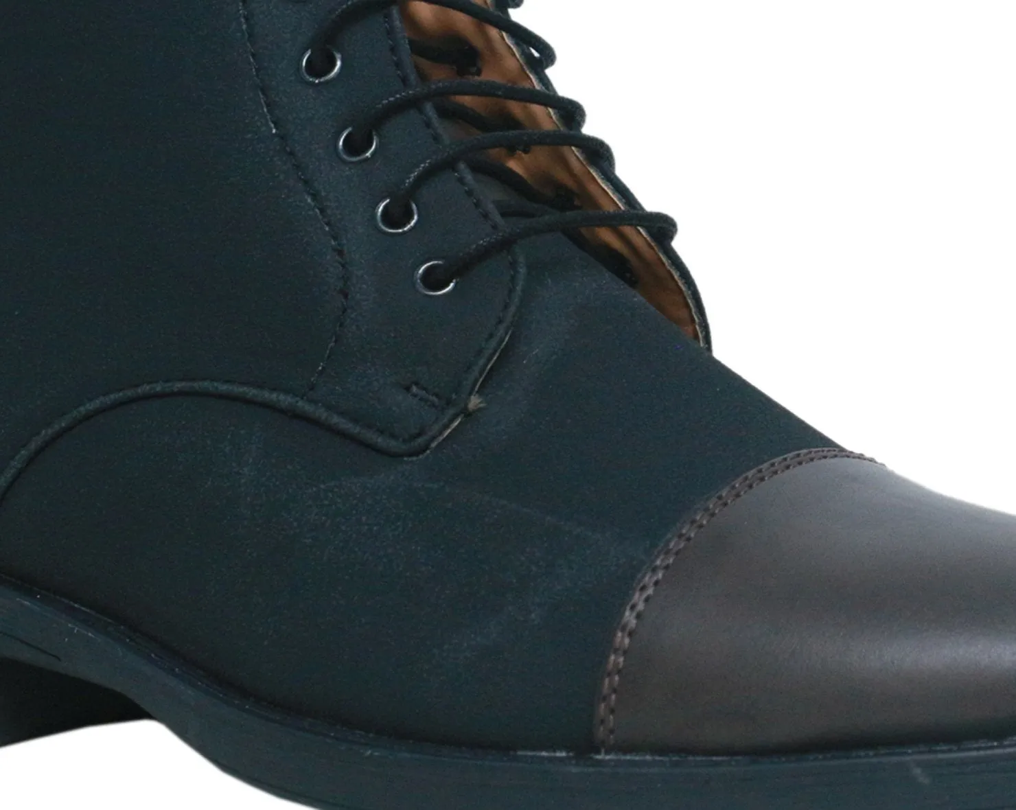 Black & Grey High Ankle Military Boots