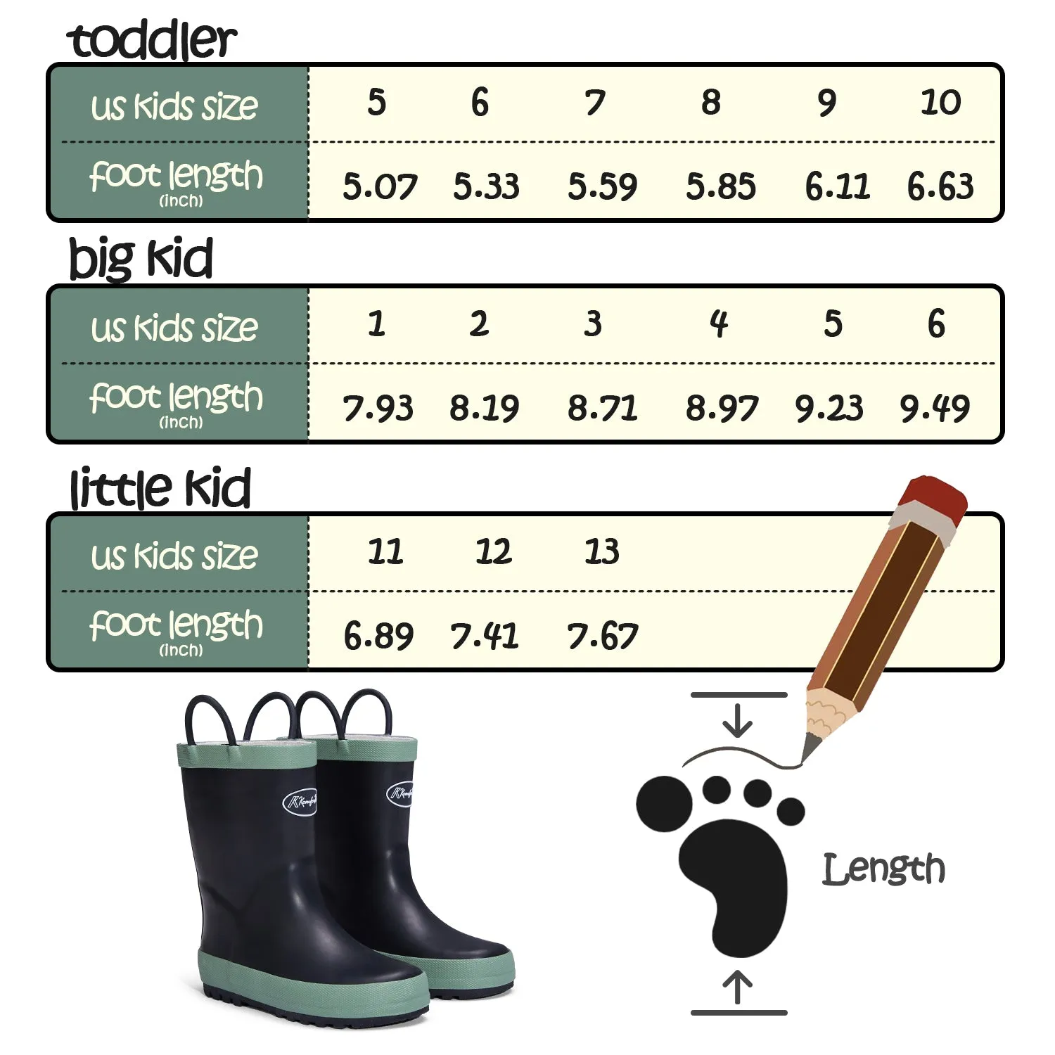 Black Matte Waterproof Rubber Rain Boots