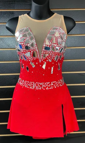 Brad Griffies Ready to Ship Belted Dress with Crystals & Mirrors
