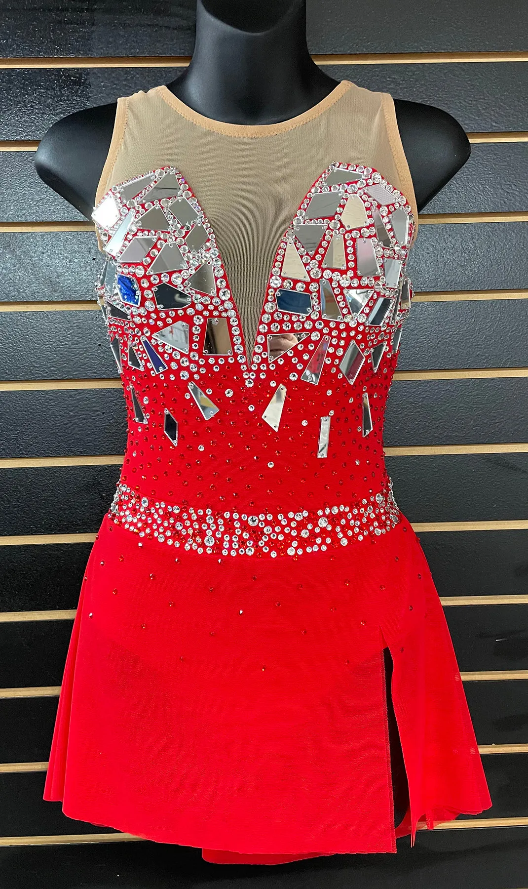 Brad Griffies Ready to Ship Belted Dress with Crystals & Mirrors