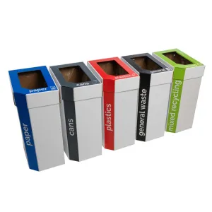 Cardboard Recycling Bins - Set of 5