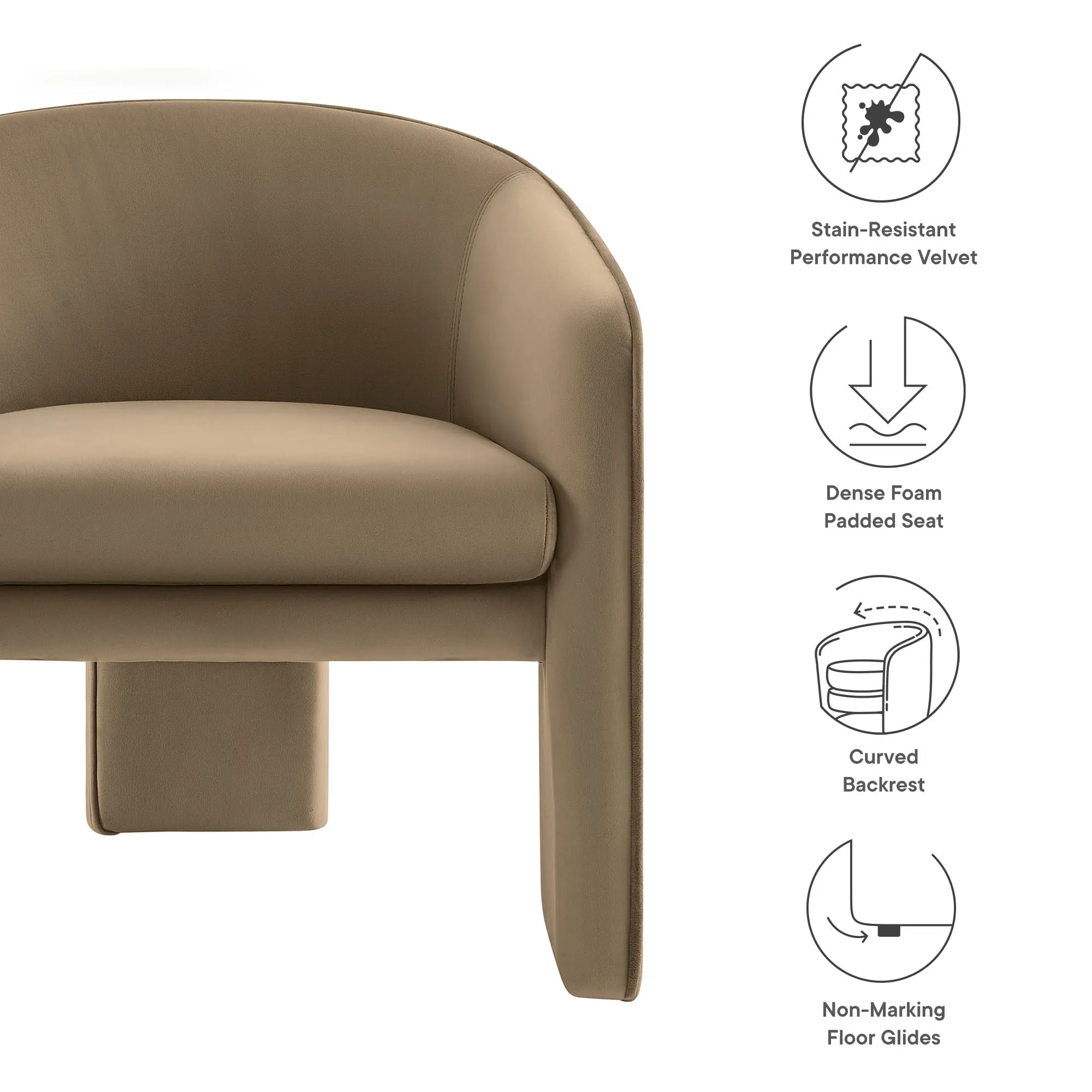 Chic Velvet Reading Chair by Modway