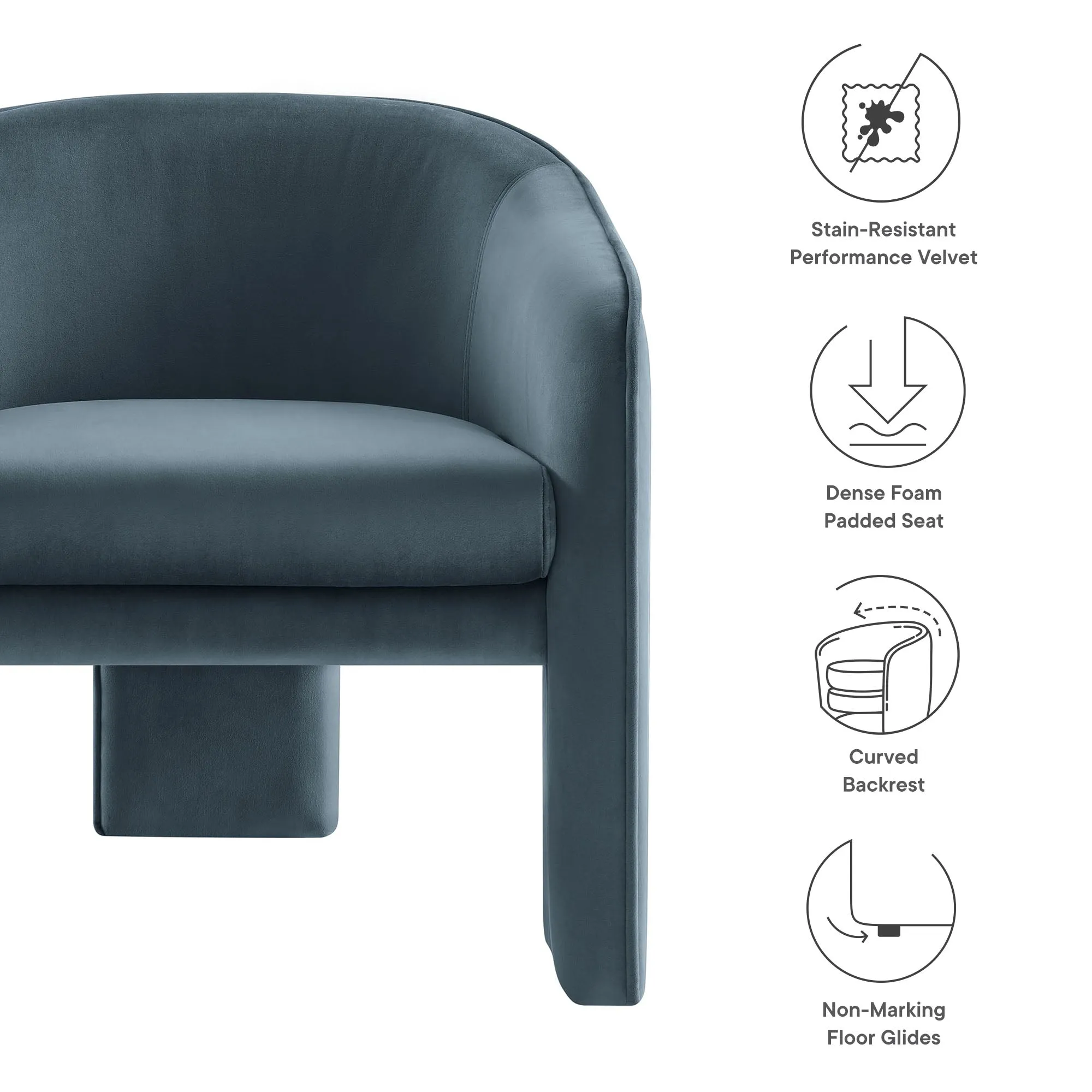Chic Velvet Reading Chair by Modway