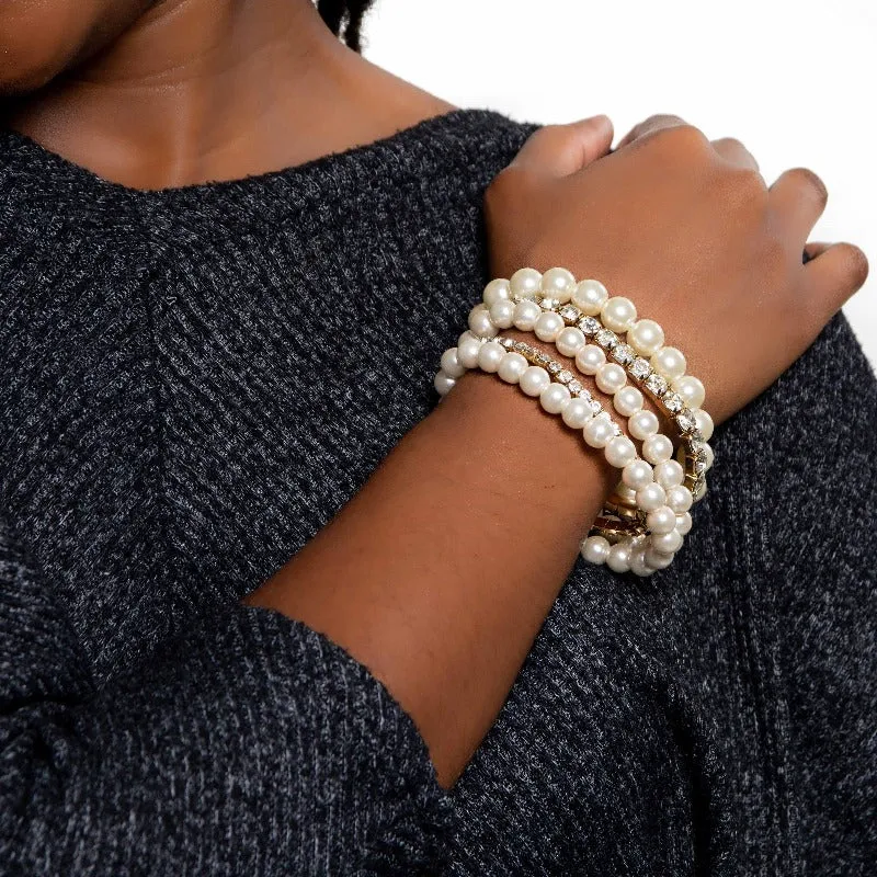 Class Act Pearl and Rhinestone Bracelet