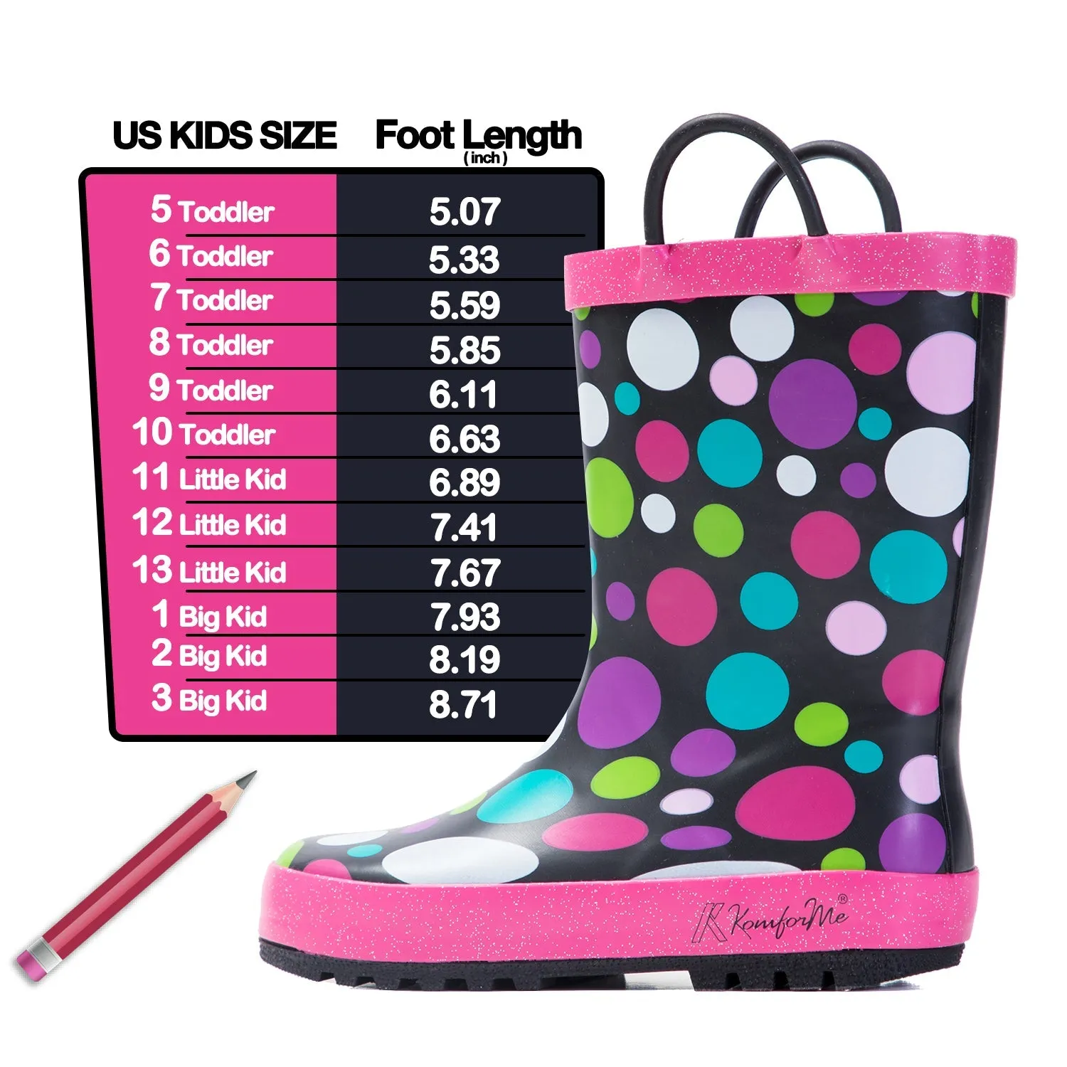 Colorful Circle Non-Slip Kids Rain Boots