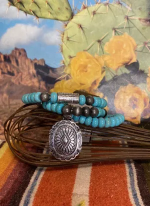 Concho Stretch Beaded Bracelet