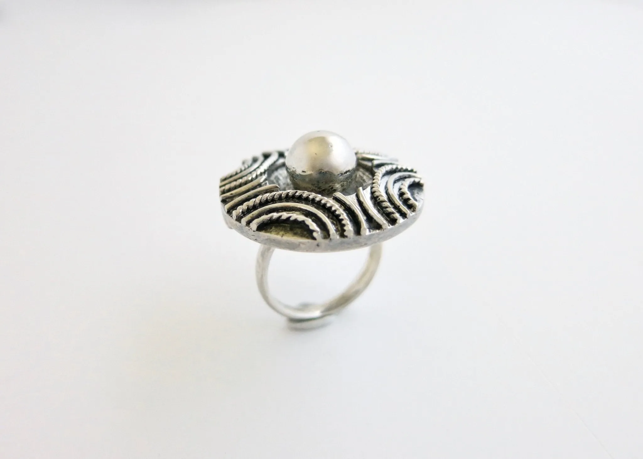 Contemporary neo-tribal ring from Rajasthan