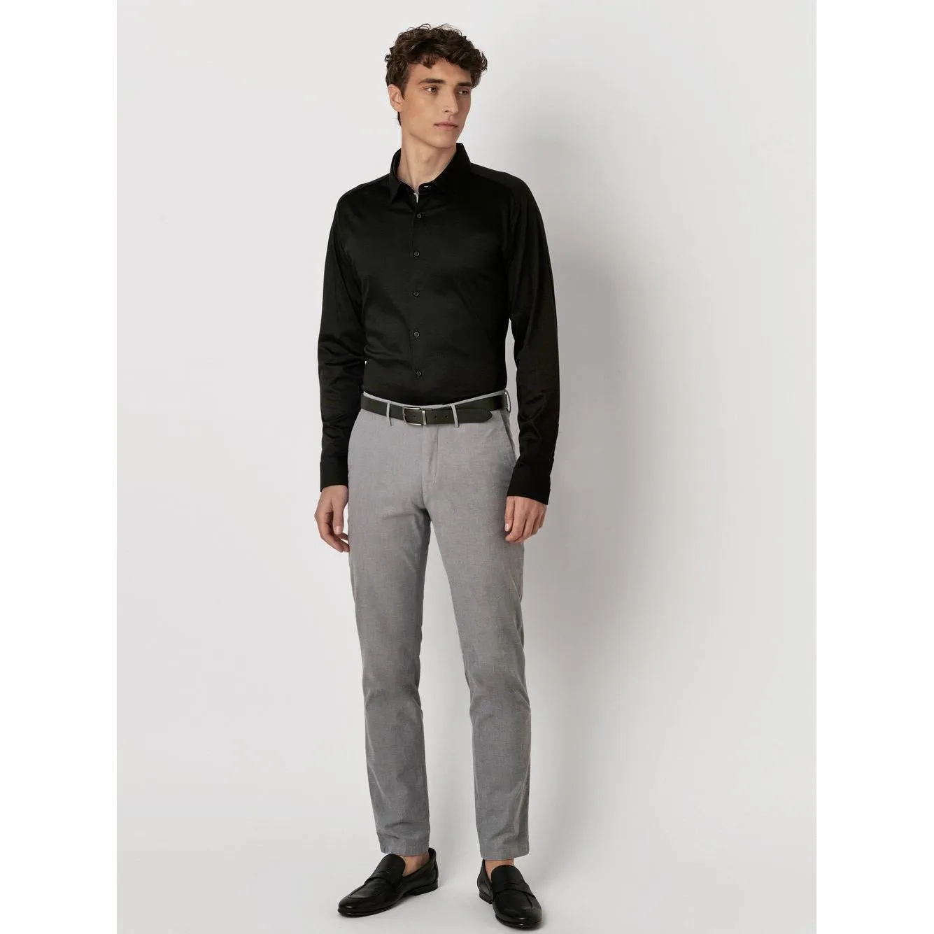 CONTRAST CUFF & COLLAR JERSEY STRETCH